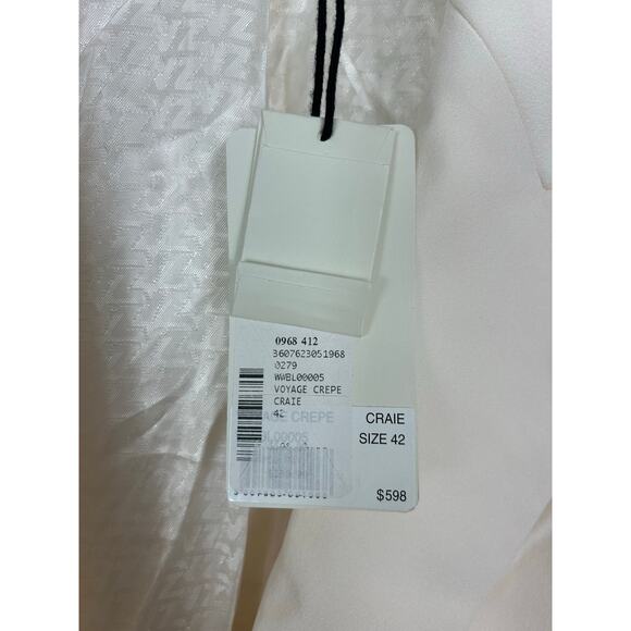 Zadig & Voltaire NWT Single Breasted Voyage Crepe Blazer Cream Sz 42 - Picture 4 of 7
